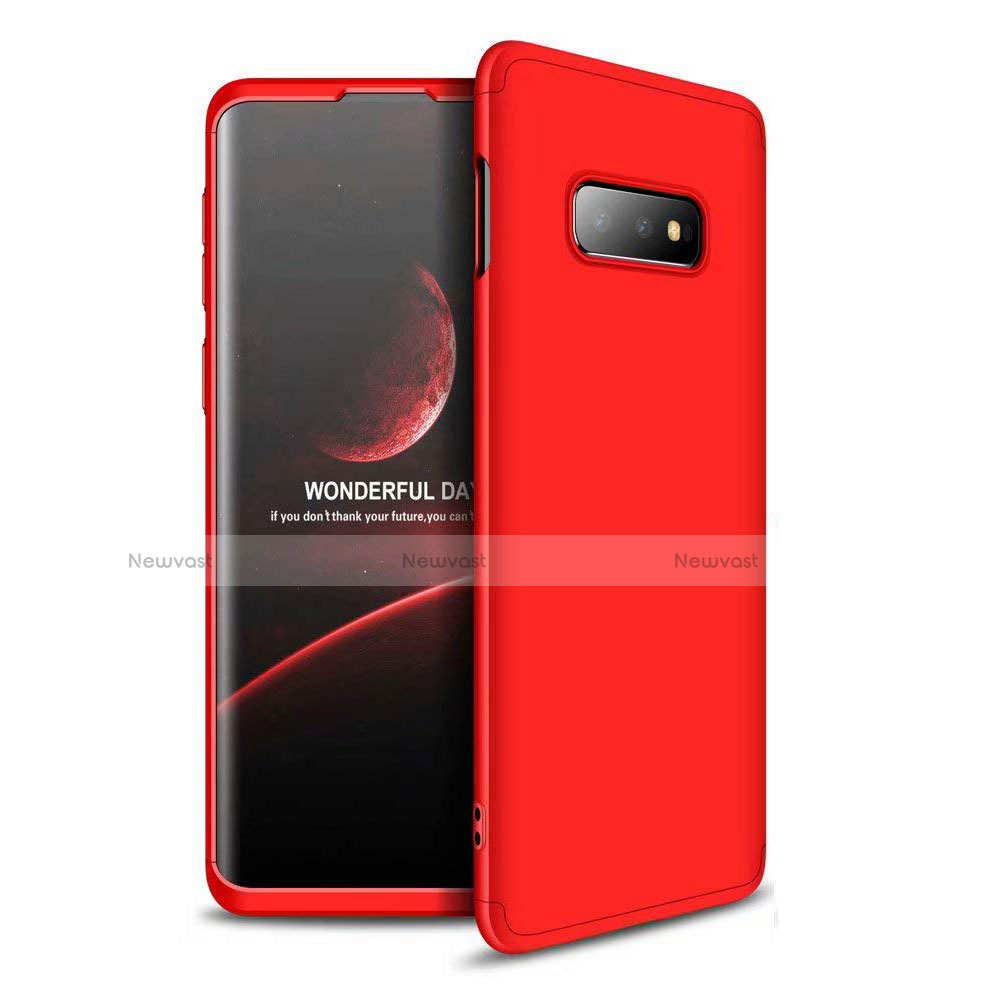 Hard Rigid Plastic Matte Finish Front and Back Cover Case 360 Degrees for Samsung Galaxy S10e Red