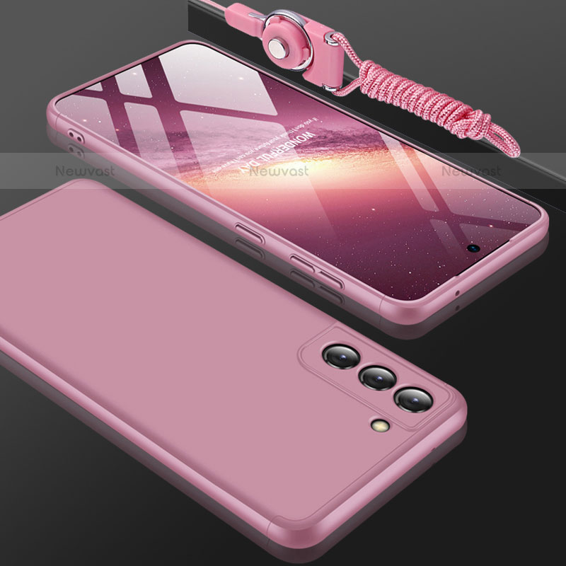 Hard Rigid Plastic Matte Finish Front and Back Cover Case 360 Degrees for Samsung Galaxy S23 5G Rose Gold
