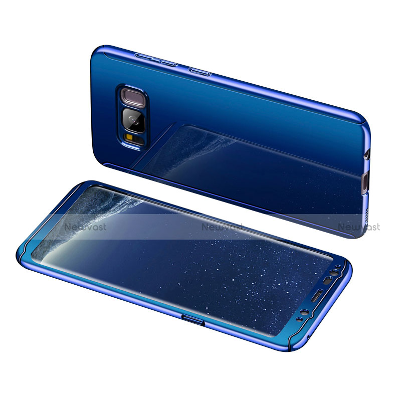 Hard Rigid Plastic Matte Finish Front and Back Cover Case 360 Degrees for Samsung Galaxy S8 Plus Blue