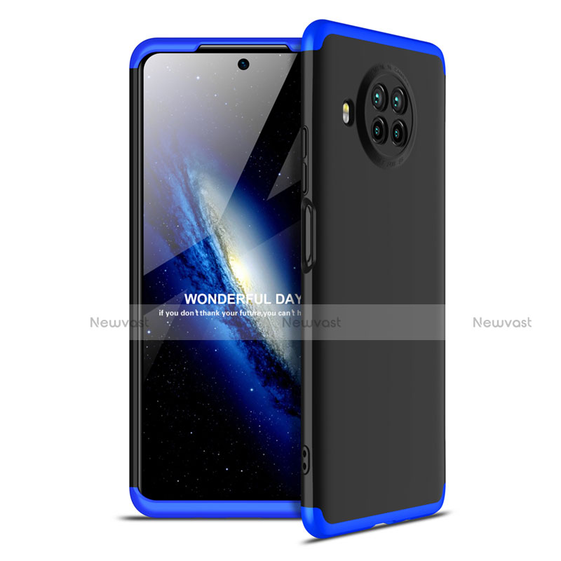 Hard Rigid Plastic Matte Finish Front and Back Cover Case 360 Degrees for Xiaomi Mi 10i 5G Blue and Black