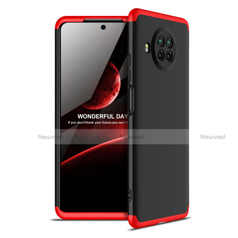 Hard Rigid Plastic Matte Finish Front and Back Cover Case 360 Degrees for Xiaomi Mi 10T Lite 5G Red and Black