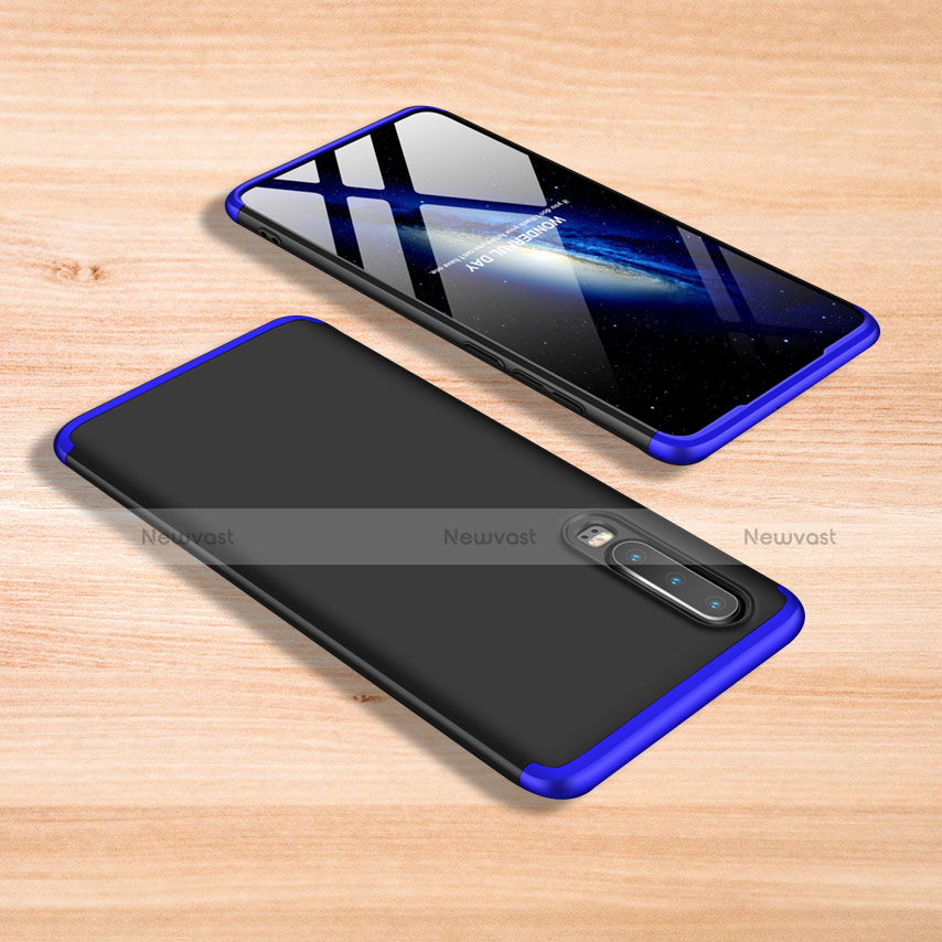 Hard Rigid Plastic Matte Finish Front and Back Cover Case 360 Degrees for Xiaomi Mi A3 Lite Blue and Black