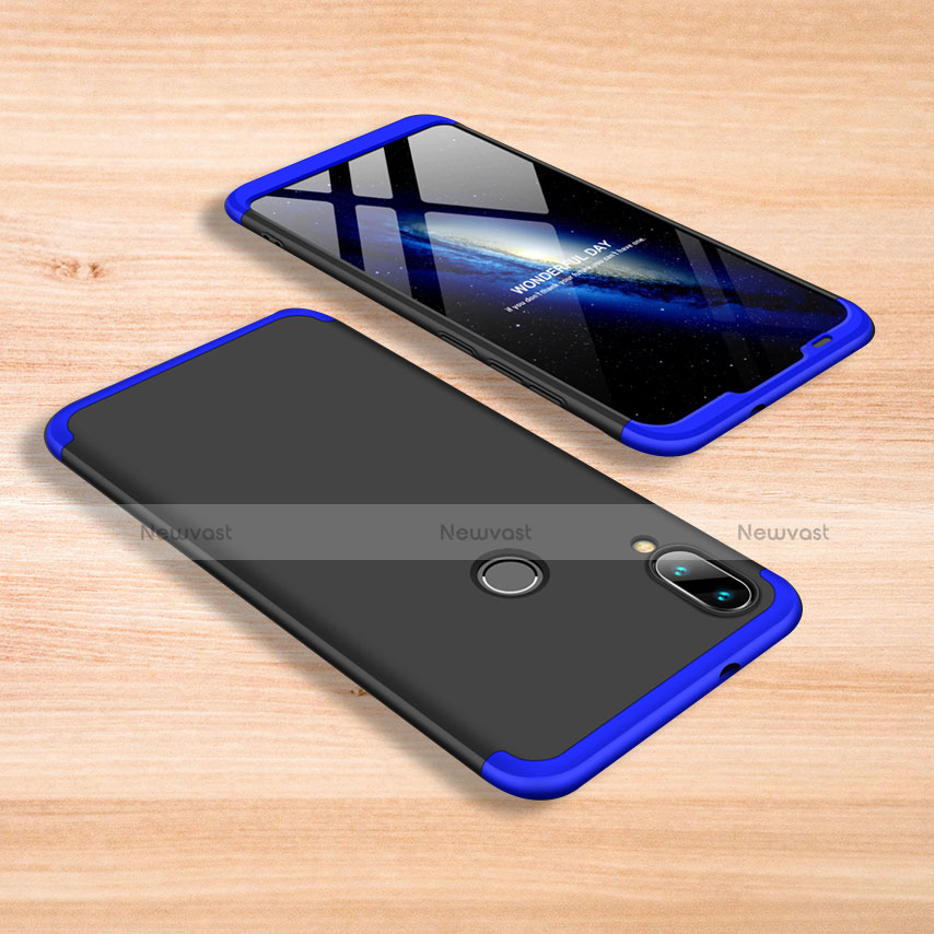 Hard Rigid Plastic Matte Finish Front and Back Cover Case 360 Degrees for Xiaomi Mi Play 4G Blue and Black