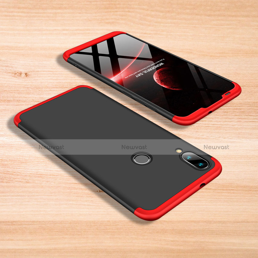 Hard Rigid Plastic Matte Finish Front and Back Cover Case 360 Degrees for Xiaomi Mi Play 4G Red and Black