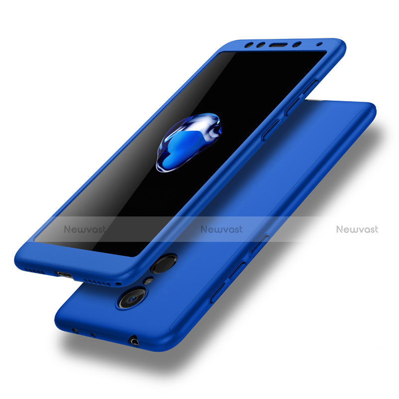 Hard Rigid Plastic Matte Finish Front and Back Cover Case 360 Degrees for Xiaomi Redmi 5 Blue