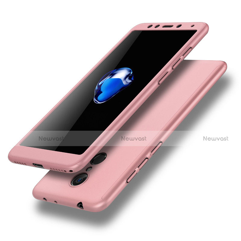 Hard Rigid Plastic Matte Finish Front and Back Cover Case 360 Degrees for Xiaomi Redmi 5 Pink