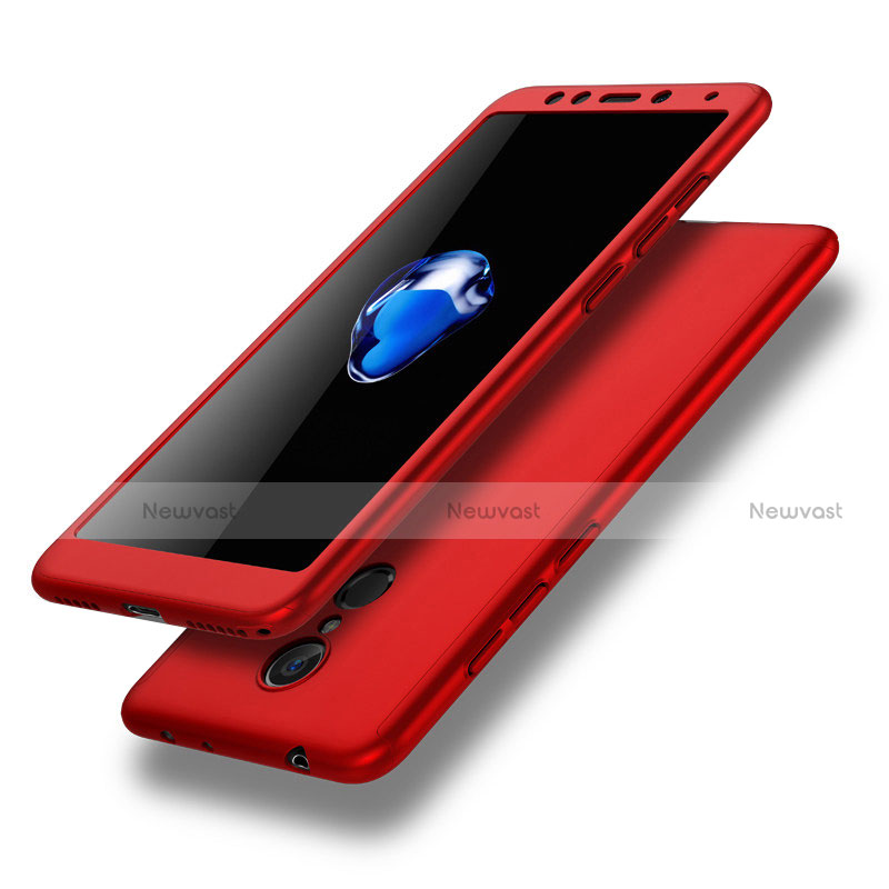 Hard Rigid Plastic Matte Finish Front and Back Cover Case 360 Degrees for Xiaomi Redmi 5 Red