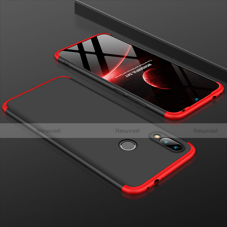 Hard Rigid Plastic Matte Finish Front and Back Cover Case 360 Degrees for Xiaomi Redmi 7 Red and Black