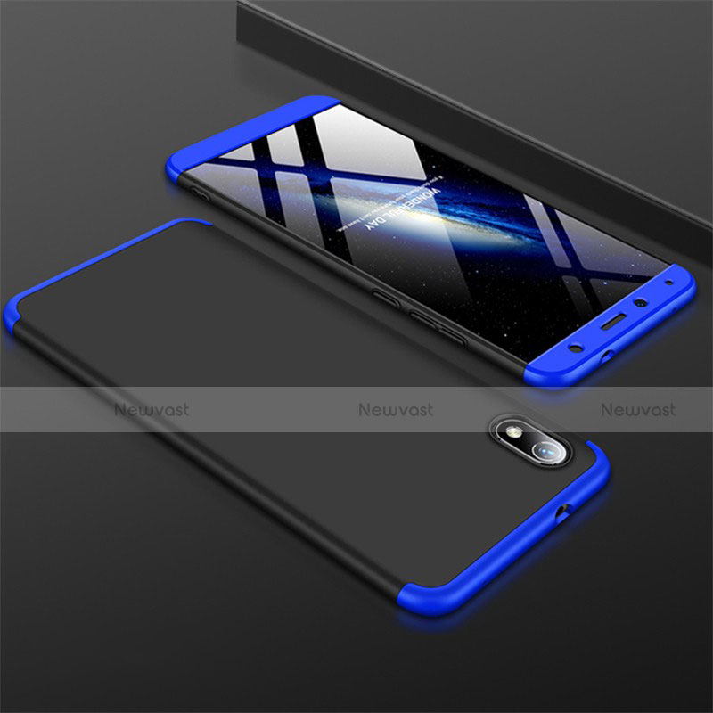 Hard Rigid Plastic Matte Finish Front and Back Cover Case 360 Degrees for Xiaomi Redmi 7A Blue and Black
