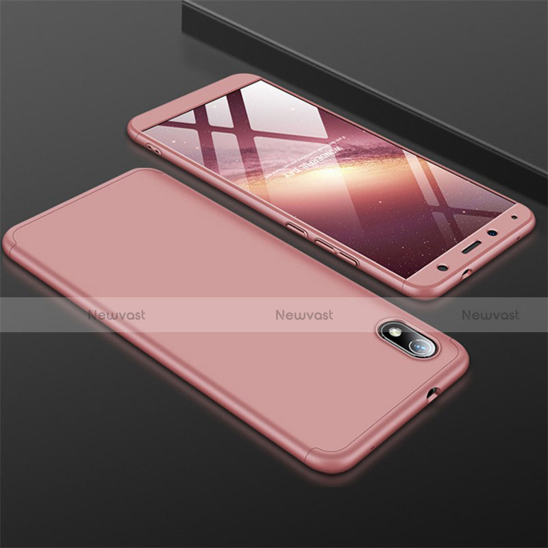 Hard Rigid Plastic Matte Finish Front and Back Cover Case 360 Degrees for Xiaomi Redmi 7A Rose Gold