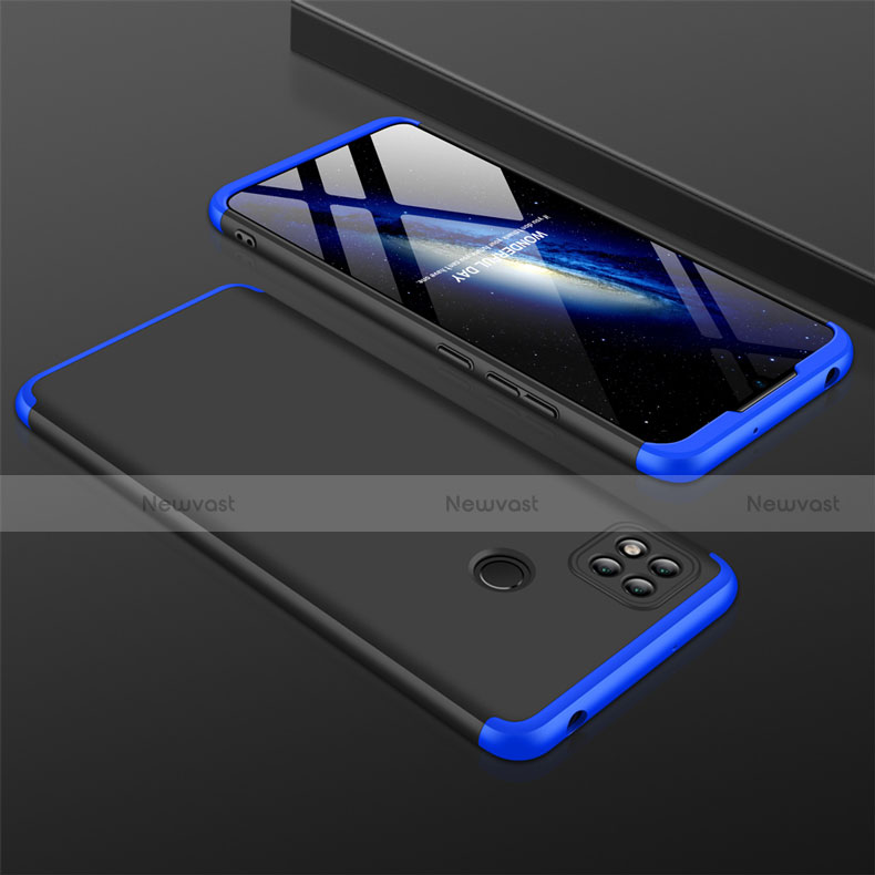 Hard Rigid Plastic Matte Finish Front and Back Cover Case 360 Degrees for Xiaomi Redmi 9 India Blue and Black