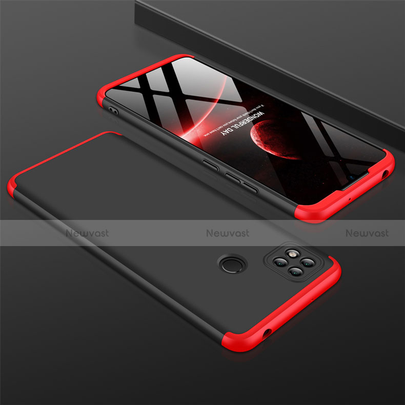 Hard Rigid Plastic Matte Finish Front and Back Cover Case 360 Degrees for Xiaomi Redmi 9 India Red and Black