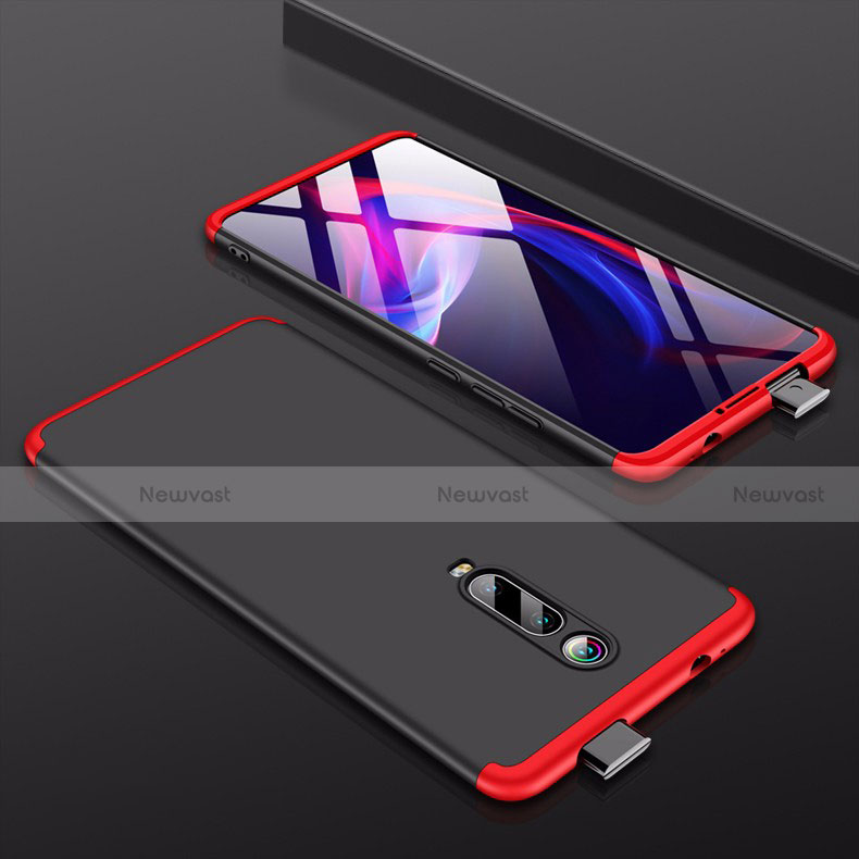 Hard Rigid Plastic Matte Finish Front and Back Cover Case 360 Degrees for Xiaomi Redmi K20 Red and Black