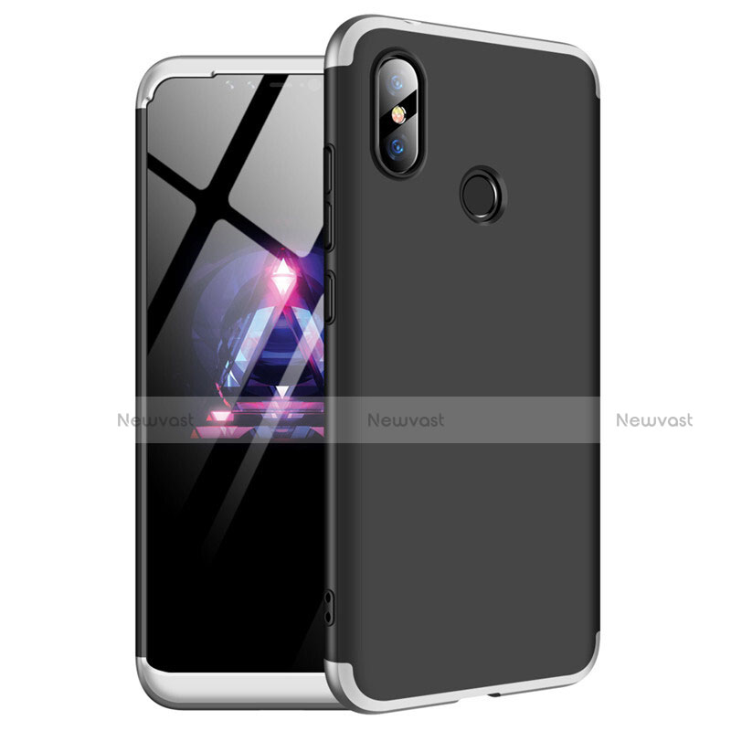 Hard Rigid Plastic Matte Finish Front and Back Cover Case 360 Degrees for Xiaomi Redmi Note 6 Pro Silver