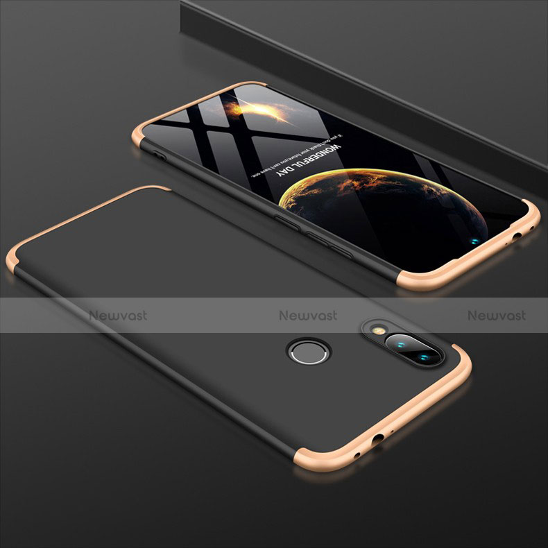Hard Rigid Plastic Matte Finish Front and Back Cover Case 360 Degrees for Xiaomi Redmi Note 7 Gold and Black