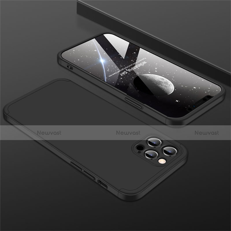 Hard Rigid Plastic Matte Finish Front and Back Cover Case 360 Degrees M01 for Apple iPhone 12 Pro Black