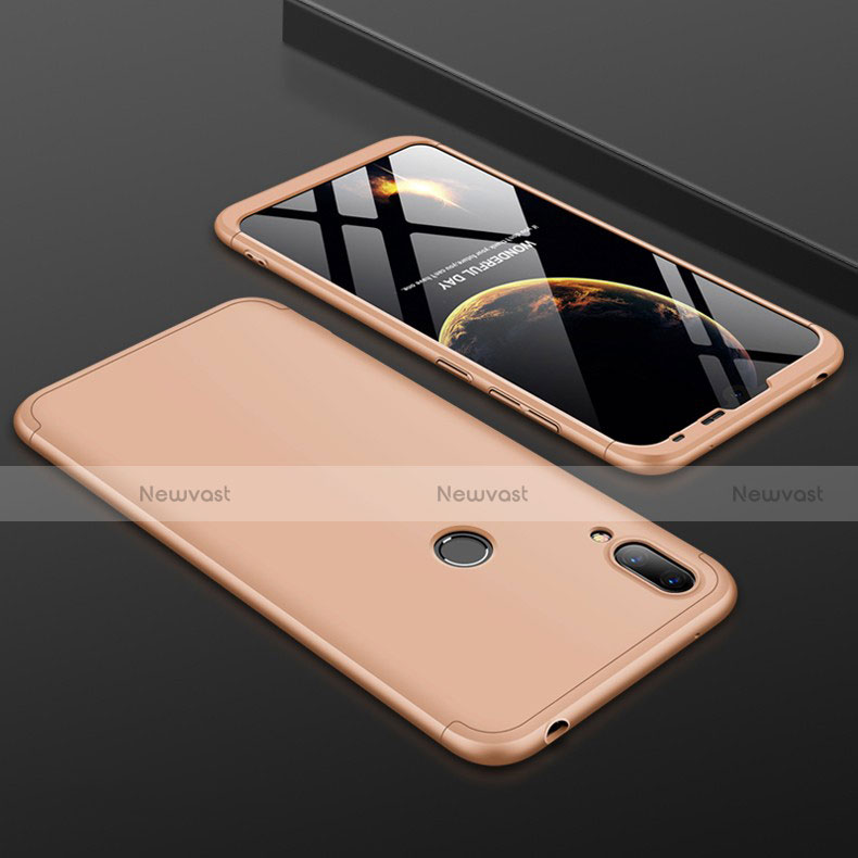 Hard Rigid Plastic Matte Finish Front and Back Cover Case 360 Degrees M01 for Huawei Y7 (2019) Gold