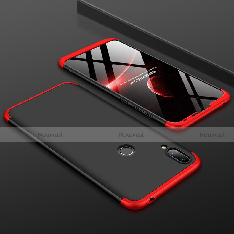 Hard Rigid Plastic Matte Finish Front and Back Cover Case 360 Degrees M01 for Huawei Y7 (2019) Red and Black