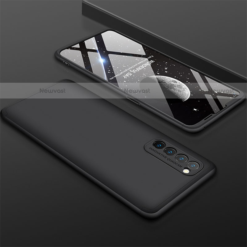 Hard Rigid Plastic Matte Finish Front and Back Cover Case 360 Degrees M01 for Oppo Reno4 Pro 4G Black