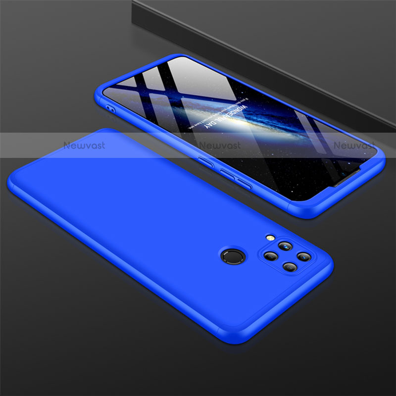 Hard Rigid Plastic Matte Finish Front and Back Cover Case 360 Degrees M01 for Realme C15 Blue