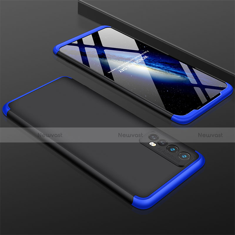 Hard Rigid Plastic Matte Finish Front and Back Cover Case 360 Degrees M01 for Realme Narzo 20 Pro Blue and Black