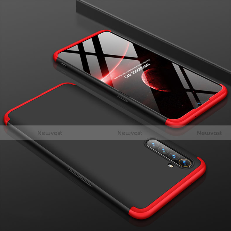 Hard Rigid Plastic Matte Finish Front and Back Cover Case 360 Degrees M01 for Realme X2 Red and Black