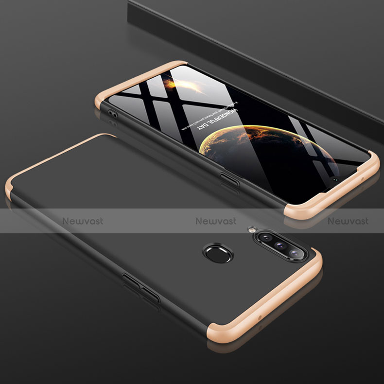 Hard Rigid Plastic Matte Finish Front and Back Cover Case 360 Degrees M01 for Samsung Galaxy A20s Gold and Black