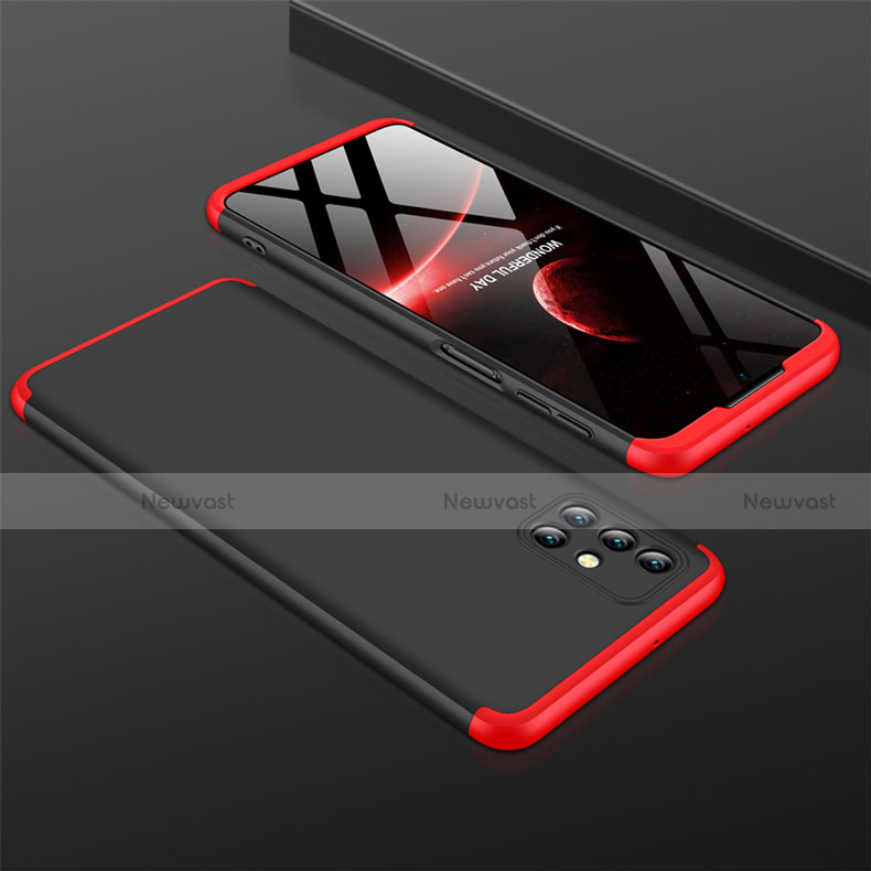 Hard Rigid Plastic Matte Finish Front and Back Cover Case 360 Degrees M01 for Samsung Galaxy M31s Red and Black
