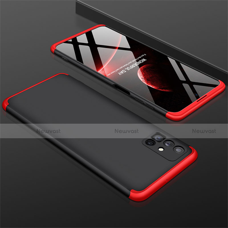 Hard Rigid Plastic Matte Finish Front and Back Cover Case 360 Degrees M01 for Samsung Galaxy M51 Red and Black