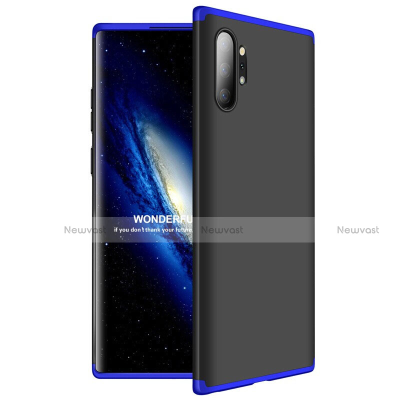 Hard Rigid Plastic Matte Finish Front and Back Cover Case 360 Degrees M01 for Samsung Galaxy Note 10 Plus 5G Blue and Black