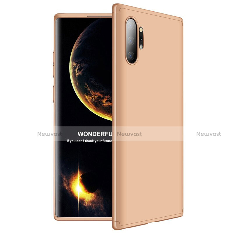 Hard Rigid Plastic Matte Finish Front and Back Cover Case 360 Degrees M01 for Samsung Galaxy Note 10 Plus 5G Gold