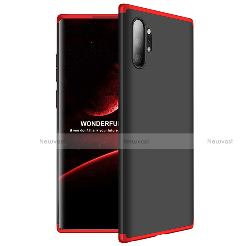 Hard Rigid Plastic Matte Finish Front and Back Cover Case 360 Degrees M01 for Samsung Galaxy Note 10 Plus 5G Red and Black