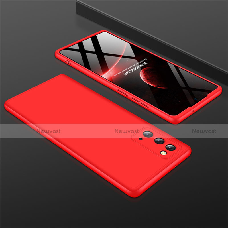 Hard Rigid Plastic Matte Finish Front and Back Cover Case 360 Degrees M01 for Samsung Galaxy Note 20 5G Red