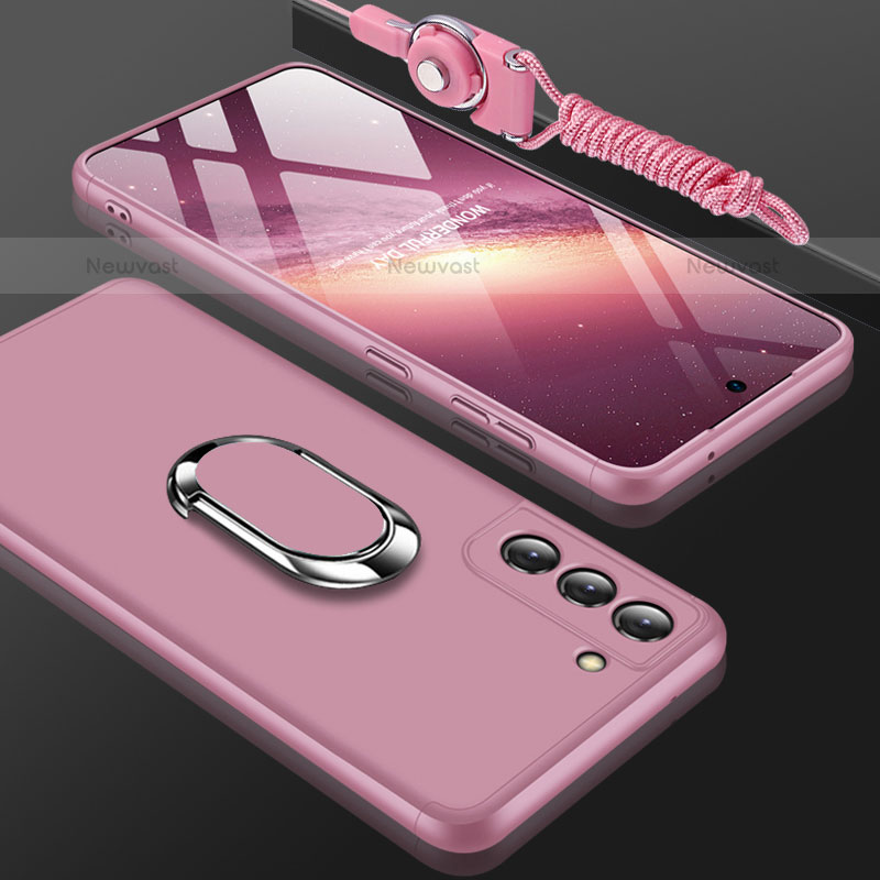 Hard Rigid Plastic Matte Finish Front and Back Cover Case 360 Degrees M01 for Samsung Galaxy S21 FE 5G Rose Gold