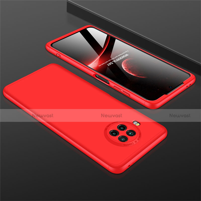 Hard Rigid Plastic Matte Finish Front and Back Cover Case 360 Degrees M01 for Xiaomi Mi 10T Lite 5G Red