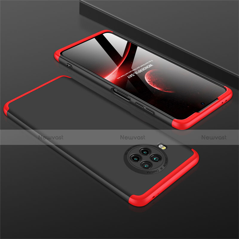 Hard Rigid Plastic Matte Finish Front and Back Cover Case 360 Degrees M01 for Xiaomi Mi 10T Lite 5G Red and Black