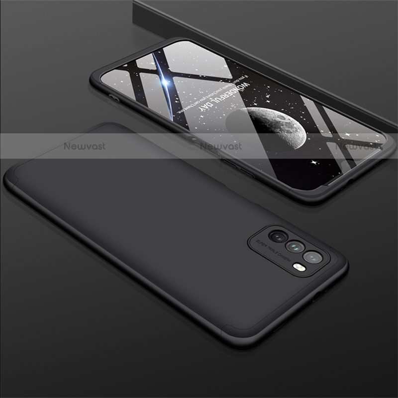 Hard Rigid Plastic Matte Finish Front and Back Cover Case 360 Degrees M01 for Xiaomi Poco M3 Black