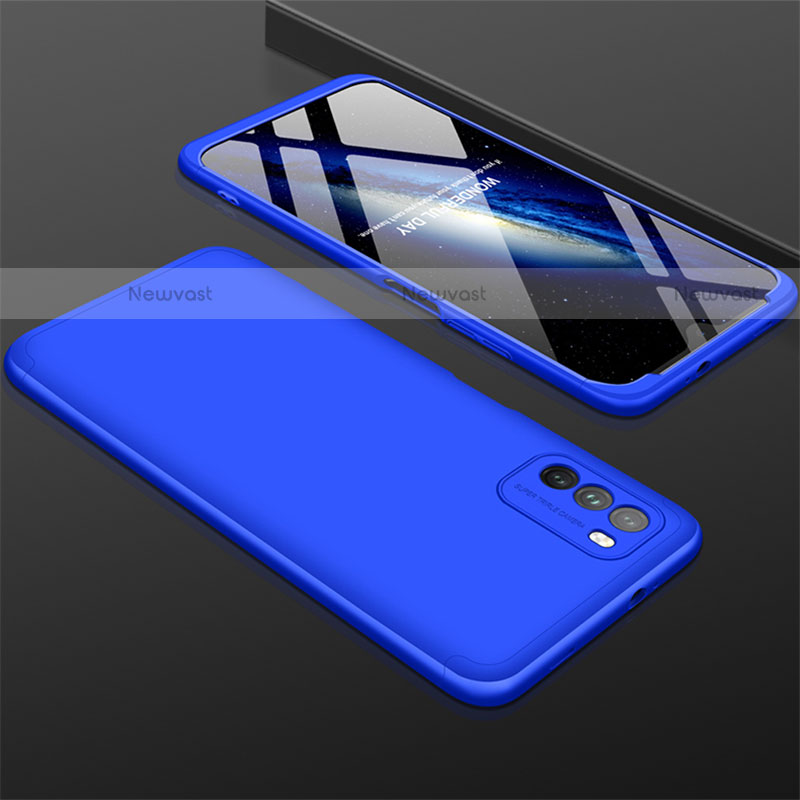 Hard Rigid Plastic Matte Finish Front and Back Cover Case 360 Degrees M01 for Xiaomi Poco M3 Blue