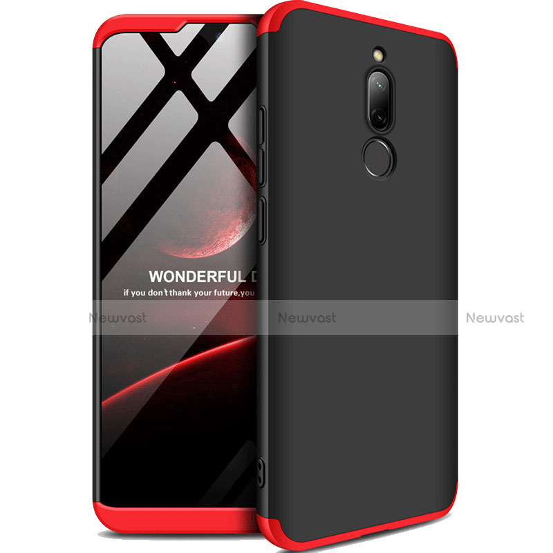 Hard Rigid Plastic Matte Finish Front and Back Cover Case 360 Degrees M01 for Xiaomi Redmi 8 Red and Black