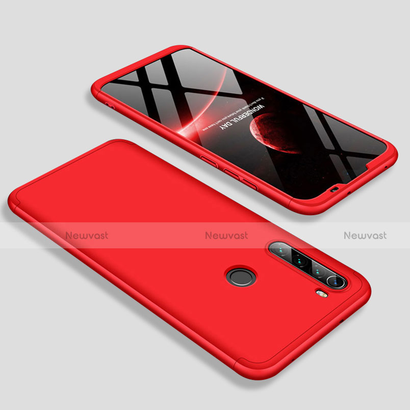 Hard Rigid Plastic Matte Finish Front and Back Cover Case 360 Degrees M01 for Xiaomi Redmi Note 8 (2021) Red