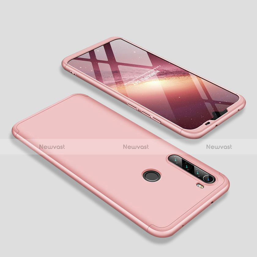 Hard Rigid Plastic Matte Finish Front and Back Cover Case 360 Degrees M01 for Xiaomi Redmi Note 8 (2021) Rose Gold