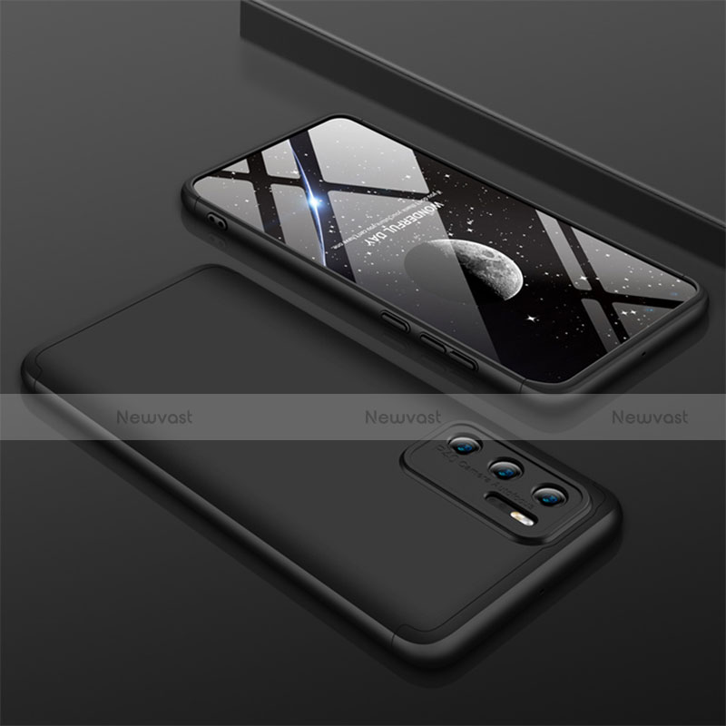 Hard Rigid Plastic Matte Finish Front and Back Cover Case 360 Degrees M02 for Huawei P40 Black