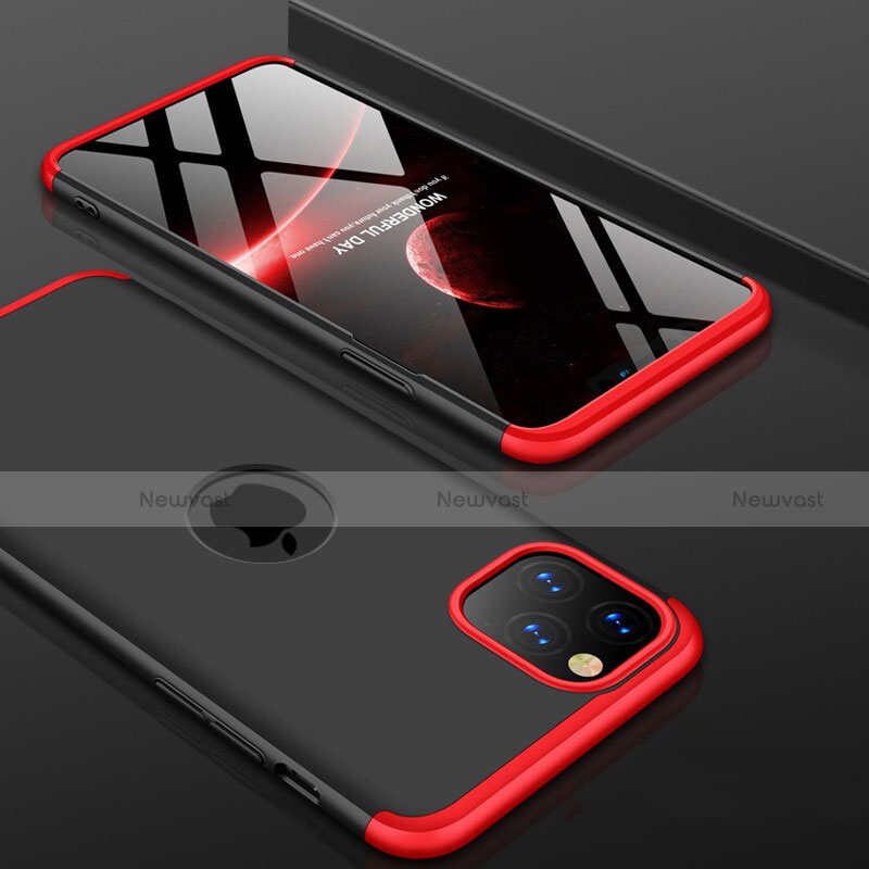 Hard Rigid Plastic Matte Finish Front and Back Cover Case 360 Degrees P01 for Apple iPhone 11 Pro Red and Black