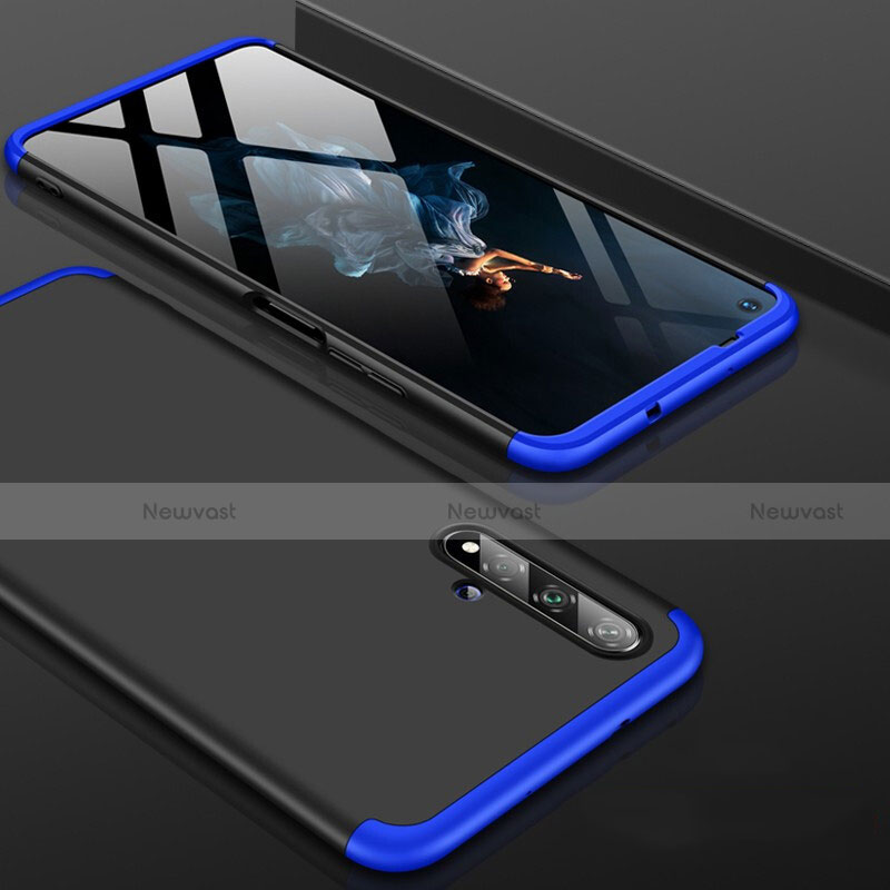 Hard Rigid Plastic Matte Finish Front and Back Cover Case 360 Degrees P01 for Huawei Honor 20 Blue and Black