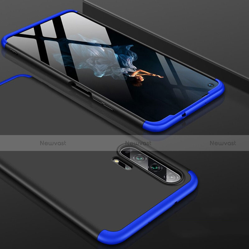 Hard Rigid Plastic Matte Finish Front and Back Cover Case 360 Degrees P01 for Huawei Honor 20 Pro Blue and Black