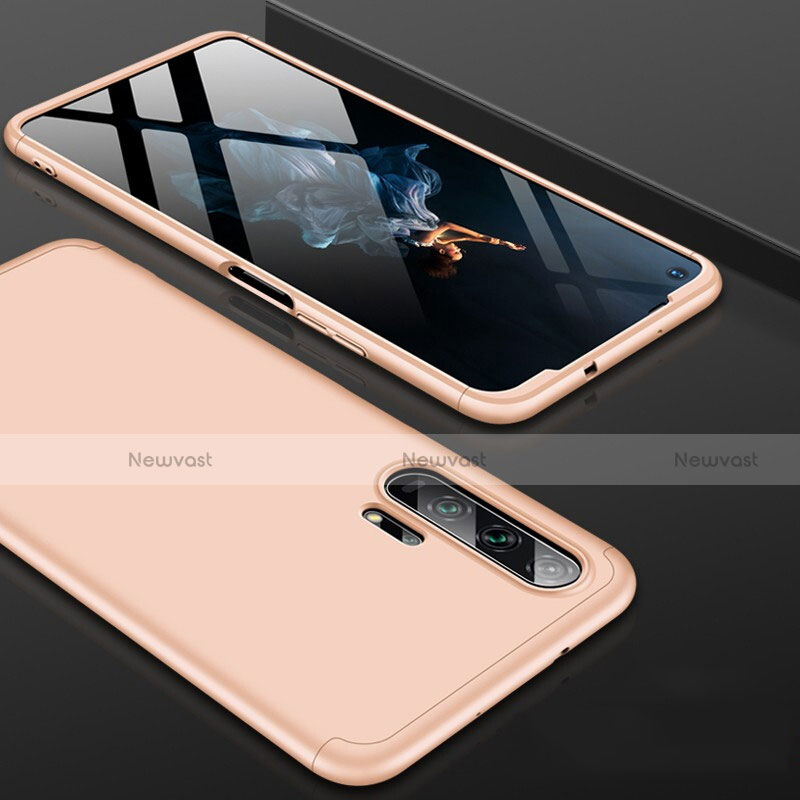 Hard Rigid Plastic Matte Finish Front and Back Cover Case 360 Degrees P01 for Huawei Honor 20 Pro Gold