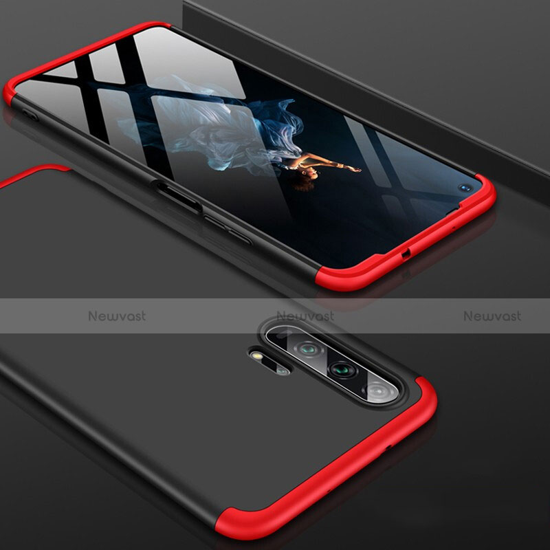 Hard Rigid Plastic Matte Finish Front and Back Cover Case 360 Degrees P01 for Huawei Honor 20 Pro Red and Black