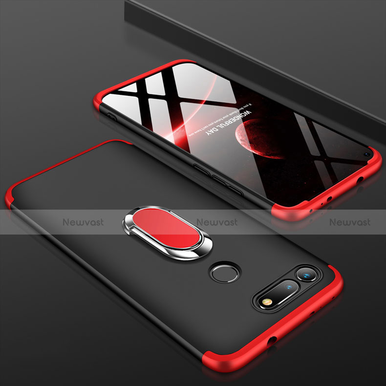 Hard Rigid Plastic Matte Finish Front and Back Cover Case 360 Degrees P01 for Huawei Honor V20 Red and Black