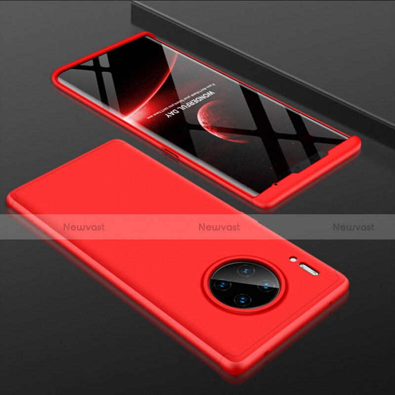 Hard Rigid Plastic Matte Finish Front and Back Cover Case 360 Degrees P01 for Huawei Mate 30 5G Red