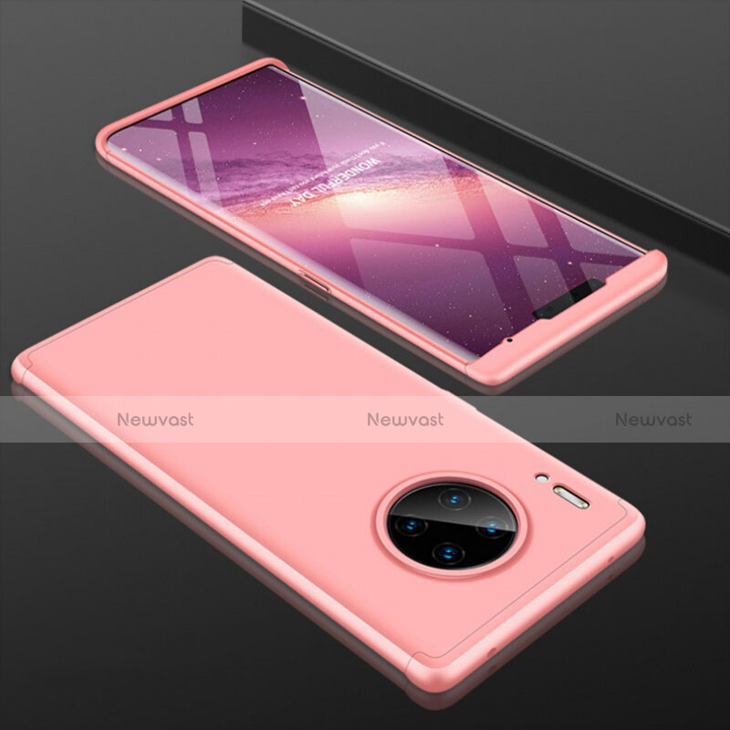 Hard Rigid Plastic Matte Finish Front and Back Cover Case 360 Degrees P01 for Huawei Mate 30 Pro 5G Pink